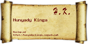 Hunyady Kinga névjegykártya
